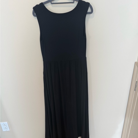 A NEW DAY Black Knit Sleeveless Side Slit Maxi Dress with Pockets Small - Picture 3 of 8